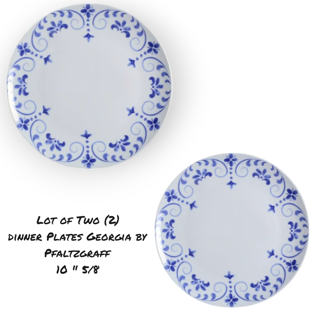 Lot of Two (2) dinner Plates Georgia by Pfaltzgraff 10 5/8 | euc | rare